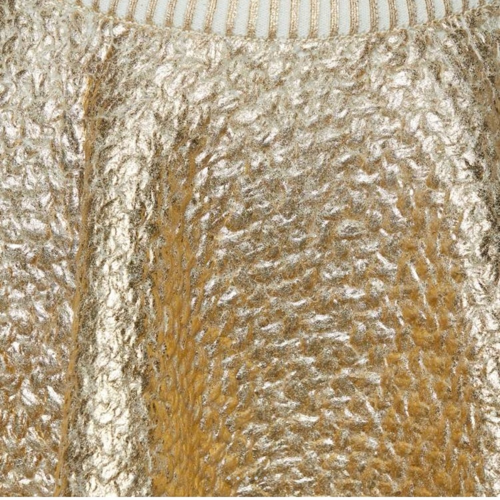 Valentino Gold Coated Wool
Knit Flared Mini Skirt  New with tags! M - Picture 8 of 14